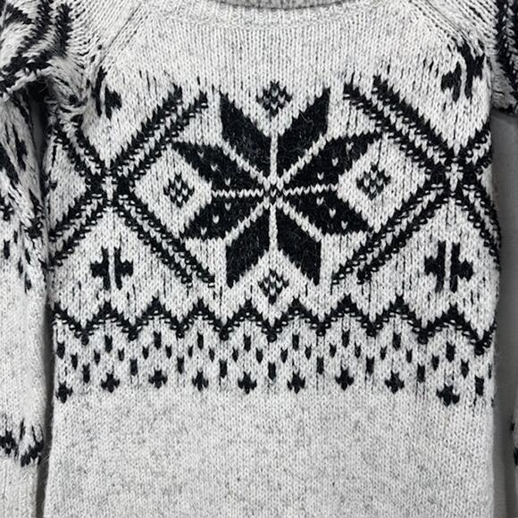 Abercrombie & Fitch Small Fair Isle Grey Cowl Sweater Dress - Picture 3 of 14